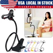 Universal Lazy Mobile Phone Gooseneck Stand Holder Flexible Bed Desk Table Clip