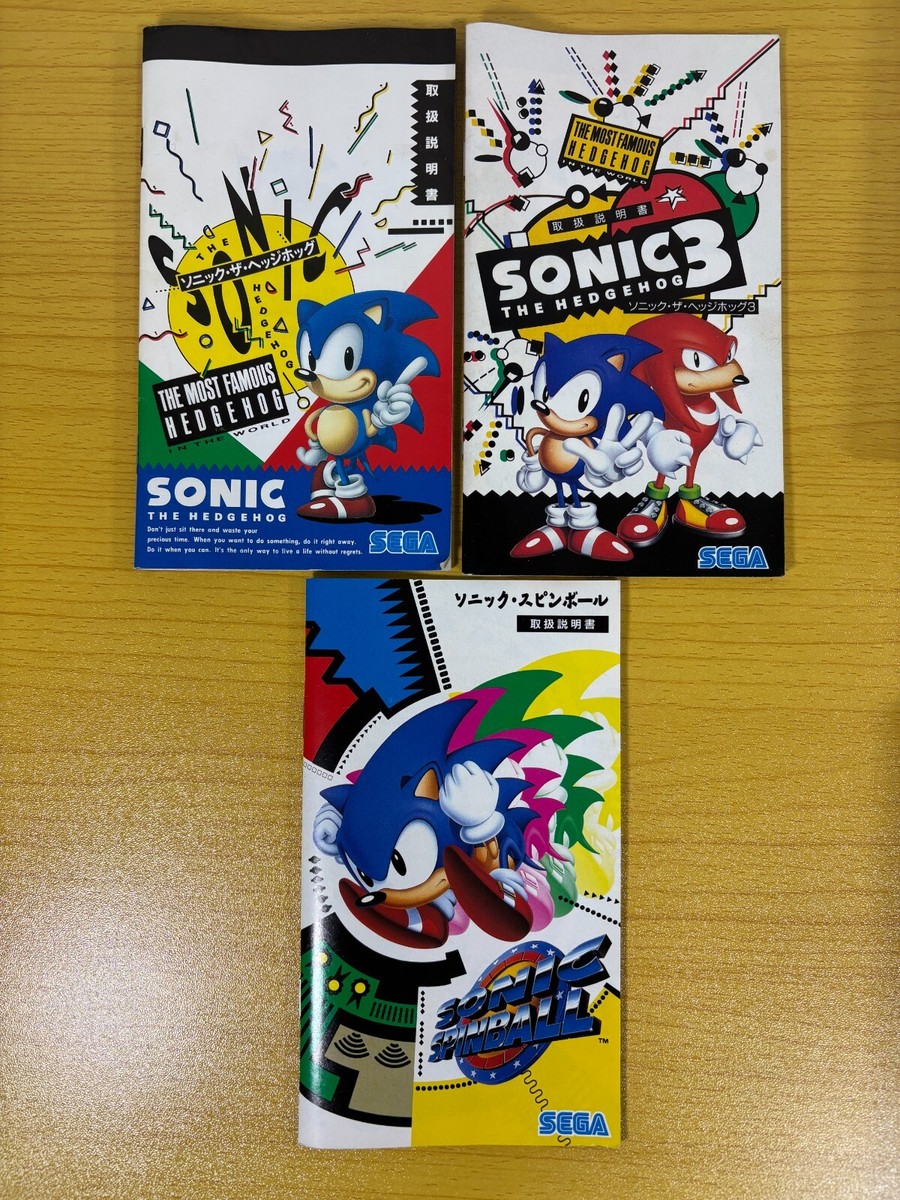 Sonic THE Hedgehog 1 2 3 Spinball Mega Drive Sega Japan with Sonic THE Hedgehog 1 2 3 Spinball Mega Drive Sega Japan with