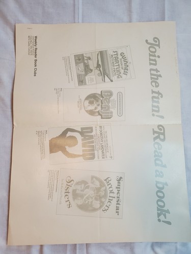 Vintage 1978 Weekly Reader Book Club Cuddly Cottontail Bunny Rabbit Poster 16x21 - Picture 4 of 4