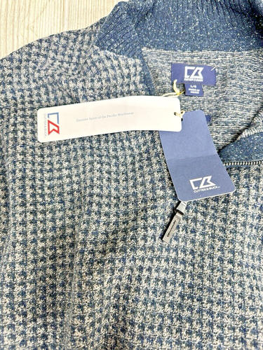NWT Cutter & Buck 1/4 Zip Italian Yarns Wool/Silk Size Large Pullover Sweater LS - Picture 12 of 17