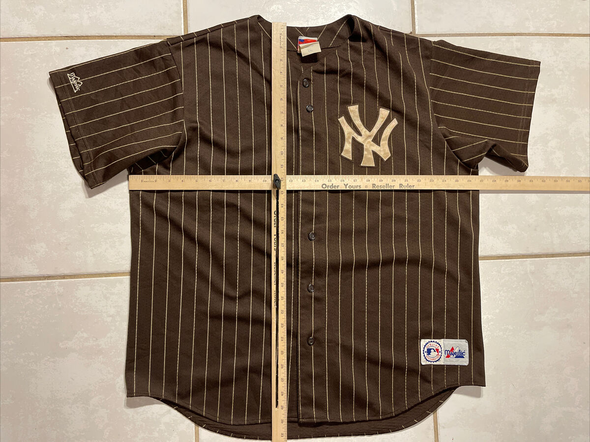 Rare Vintage MAJESTIC New York Yankees BROWN Pinstriped MLB Rare Vintage MAJESTIC New York Yankees BROWN Pinstriped MLB