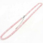 Pretty 2x4mm Pink Rose Quartz Rondelle Gemstone Beads Necklace 18' Aaa+