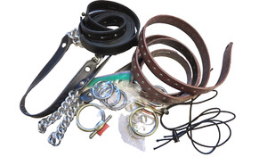 Mixed Lot of Leather and Metal Purse Making Materials Crafting Supplies