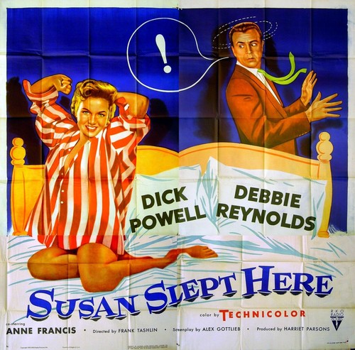 SUSAN SLEPT HERE 1954 Dick Powell, Debbie Reynolds, Anne Francis US 6-SHEET