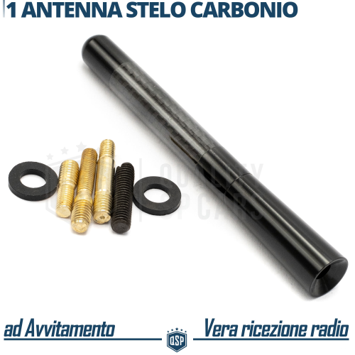 Antenna Corta 12cm Fibra Carbonio PER Bmw Z3-Z4 VERO Segnale RADIO AM-FM-DAB - Foto 2 di 7