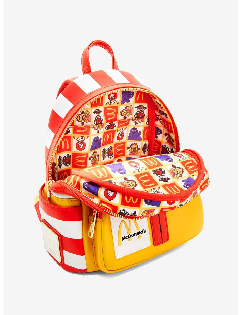 McDonald’s Ronald McDonald Outfit Mini Backpack by Loungefly & Fry Keychain New Loungefly McDonalds Ronald Cosplay Mini Backpack New with  main image 3