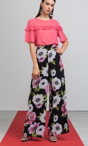 Pantaloni ARTIGLI larghi lunghi fantasia floreale collezione summer 2019  SALDI | eBay