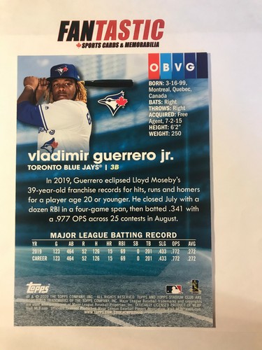 2020 Topps Stadium Club Oversize BOX TOPPER You Pick Tatis, Alonso, Yordan RC et - Picture 31 of 33