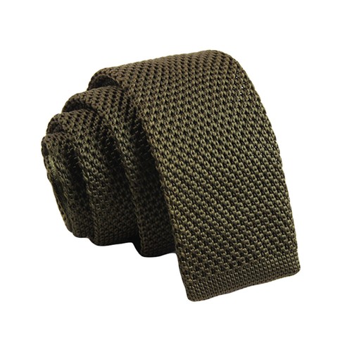 Men Skinny 5CM Crochet Knitted Necktie Solid Color Narrow Neck Ware Flat Tie  - Picture 2 of 31