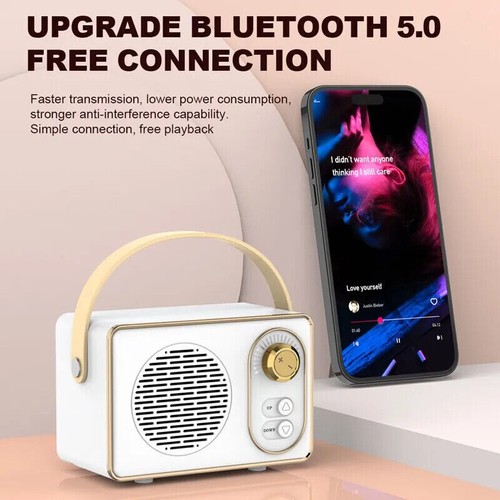 Wireless Bluetooth Lautsprecher Klassisch Retro Stereo Speaker AUX USB TF Play - Bild 3 von 15