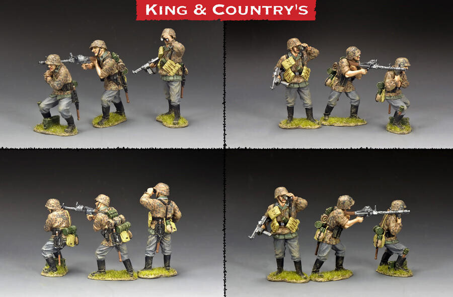 King and Country WS393 soldat miniature de la Seconde Guerre mondiale équipe MG34