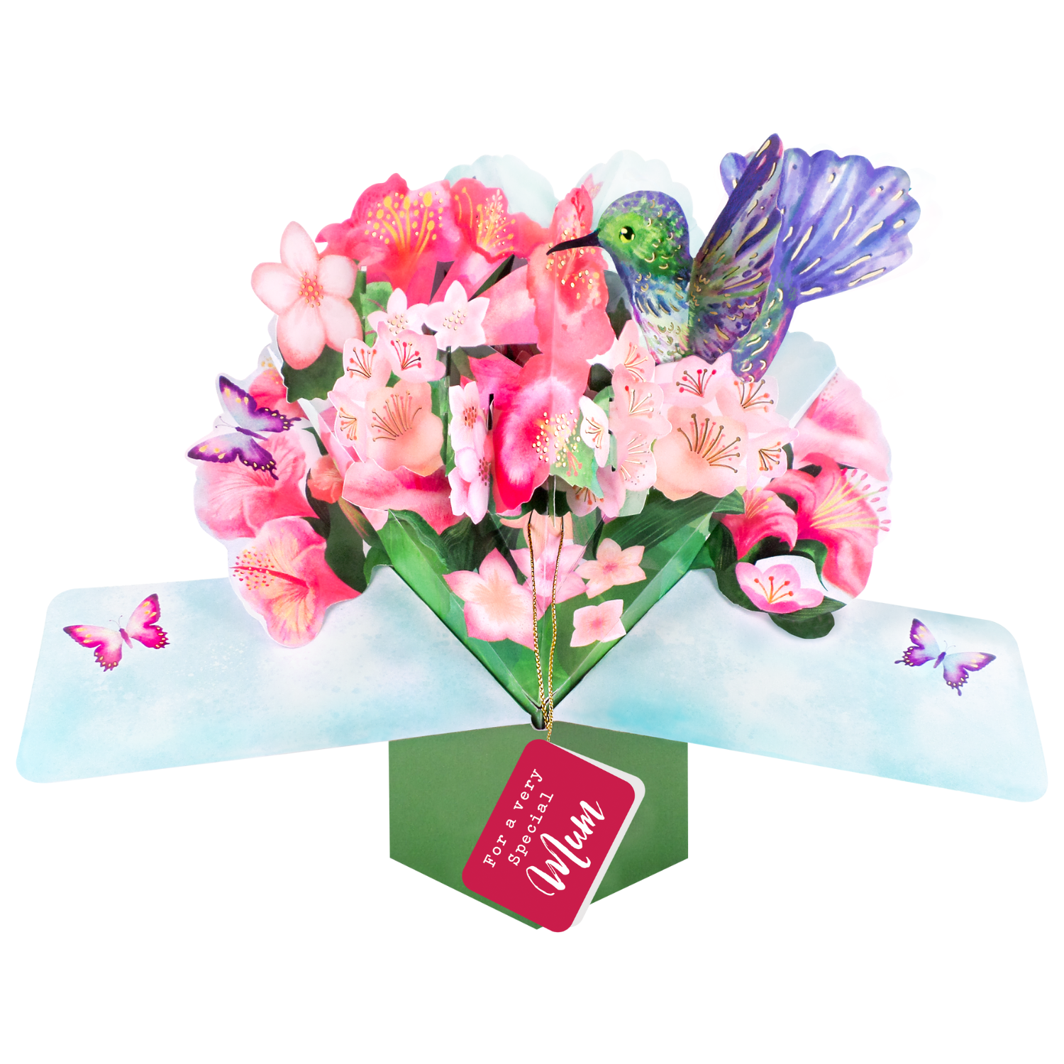 Pop Up Hummingbird & Flowers For A Very Special Mum Card Suit Any Occasion