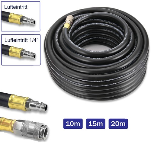10/15/20m Gummi Druckluftschlauch Pressluftschlauch 10x17mm Kupplungen Druckluft - Bild 2 von 11