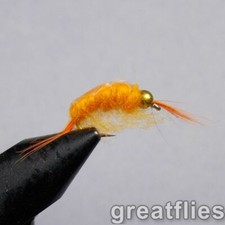 1 dozen (12) - Scud - Orange - Bead Head