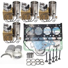 Overhaul Rebuild Kit + 4 Fuel Injector For Kubota V2203 IDI Engine +0.1 Bearings