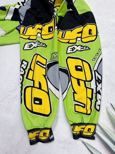 Vintage UFO Excel MX7 Racing Motocross Jersey Shirt Green & Black size L - Picture 10 of 18