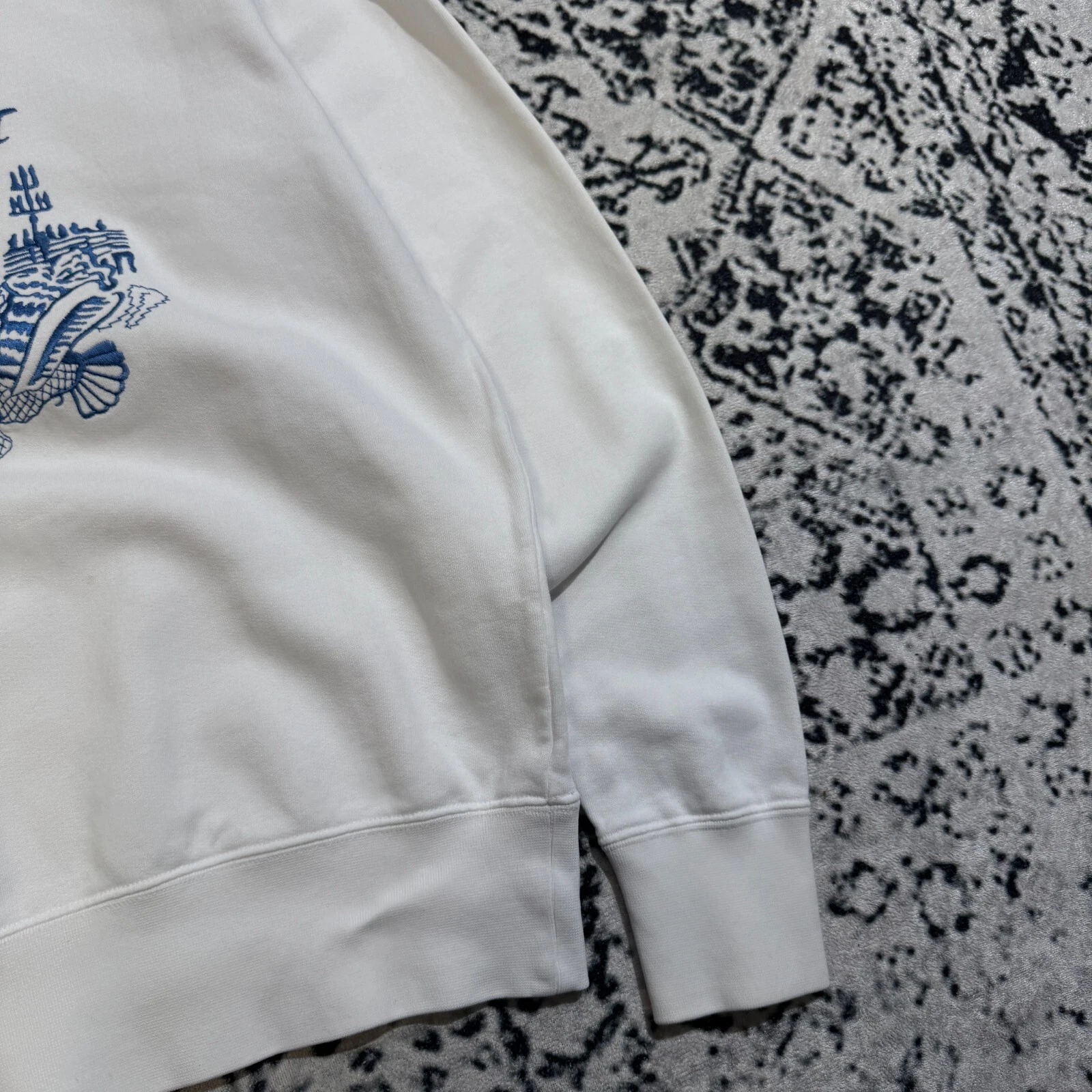 GUCCI Girocollo vintage legno unisex cotone bianco taglia S Y2K anni 90 archivio arte moda