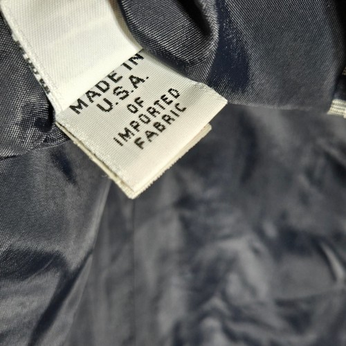 Vintage Anne Klein Blazer Damen 10 Seidenmischung schwarz weiß kariert Einreiher - Bild 10 von 12