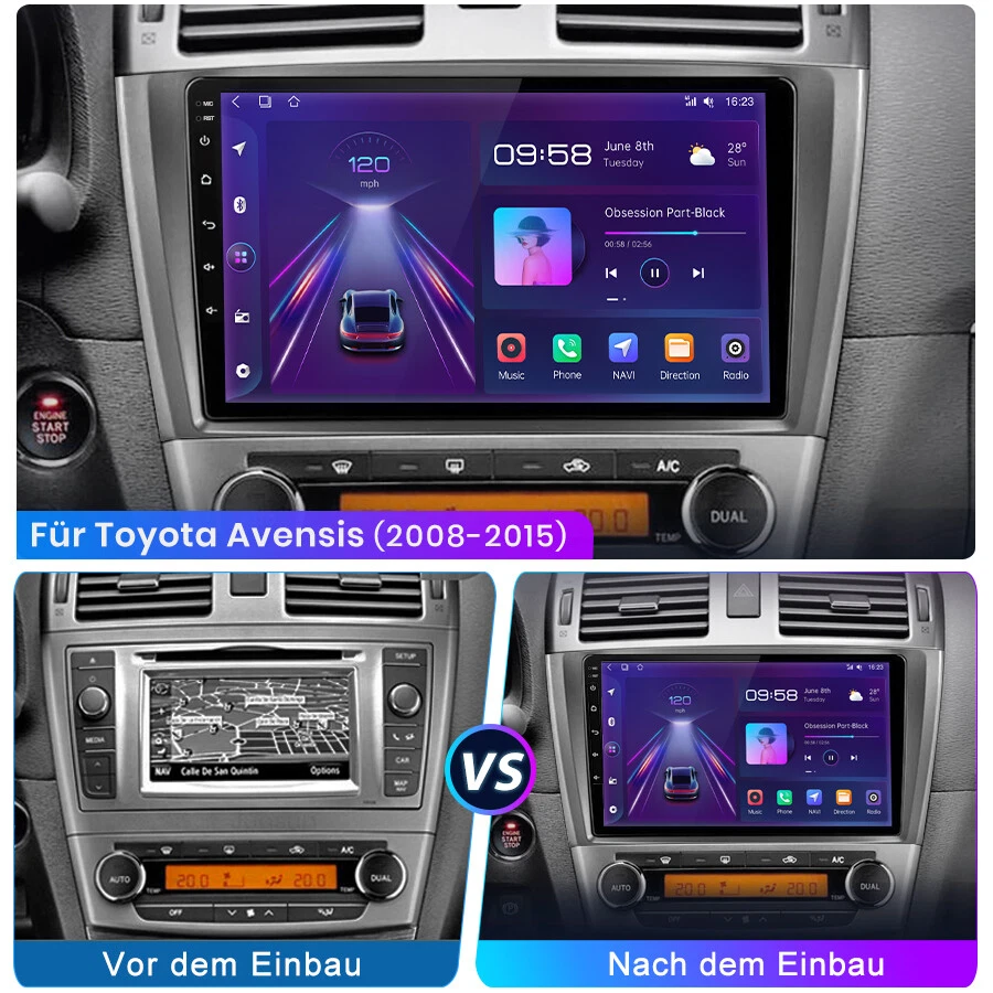 Android 13 Plug&Play Autoradio 2+64GB Bluetooth For Toyota Avensis 2009-2015 NEU - Bild 2 von 4