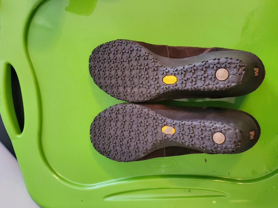 Zapatos informales de vestir Merrell marrón sin cordones con tacón de cuña para mujer talla 11 Foto 3 de 4