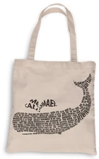Moby Dick Tote, Grocery Tote, 100% Cotton Fun Tote