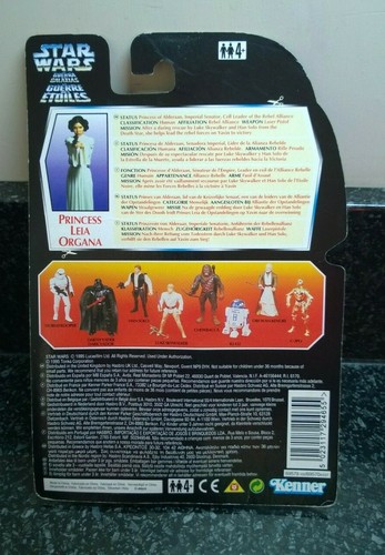 Star Wars The Power Of The Force princess Leia White Dress Figure Carded Kenner - Imagen 3 de 3