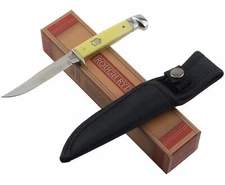 Rough Ryder Small Hunter Fixed Blade Knife RR1034 Yellow Smooth Handle