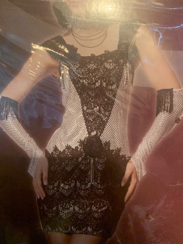 Neu ohne Etikett HGM Roaring 20s Flapper Silber Pailletten Kostüm Erwachsene Größe XL komplett - Bild 2 von 5