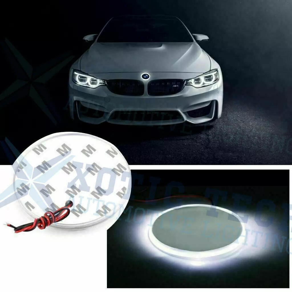 1x 82mm Emblem LED White Background Logo Light for BMW 3 4 5 6 7