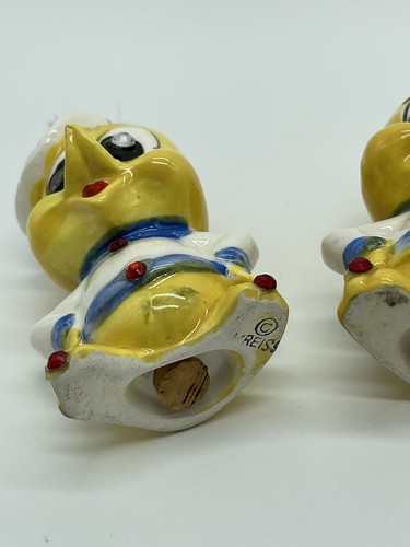 VINTAGE KREISS 1950's YELLOW CANARY BIRDS with HATS SALT & PEPPER SHAKERS SET - Picture 7 of 13