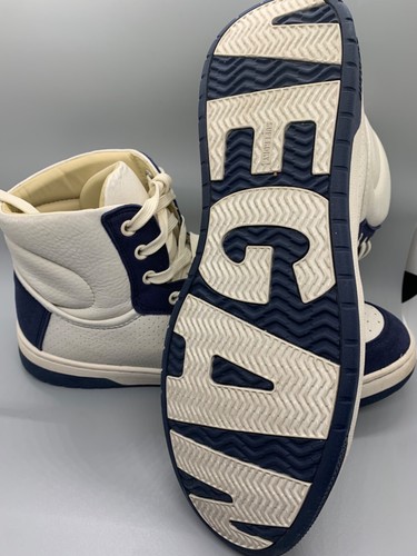 Superdry Vegan Mens Basket Lux Vegan Leather Trainers Blue, White, Navy Size 10
