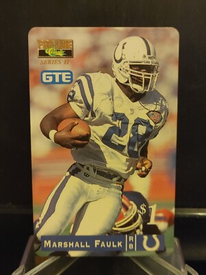 Marshall Faulk 1996 Classic Phone Card GTE $1 #6 - Indianapolis Colts - A