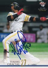 YURISBEL GRACIAL SIGNED AUTO'D 2021 BBM CARD #18 SOFTBANK HAWKS CUBA WBC