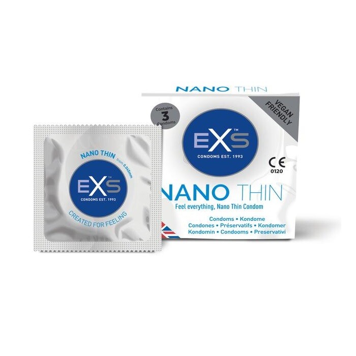 EXS Nano Thin Ultra Dünne Kondome 3er Pack – 0,045mm Stärke