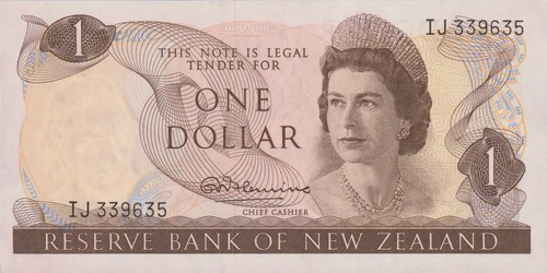 🇳🇿 New Zealand 1 Dollar 1967 - 1968 R. NEAL FLEMING P 163 a Crisp GEM UNC - Picture 2 of 5