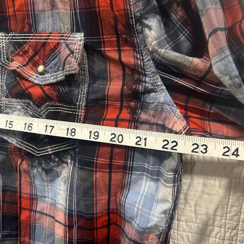 Fibbia BKE camicia vintage a quadri con perle a scatto xxlarge manica lunga western cowboy - Foto 7 di 12