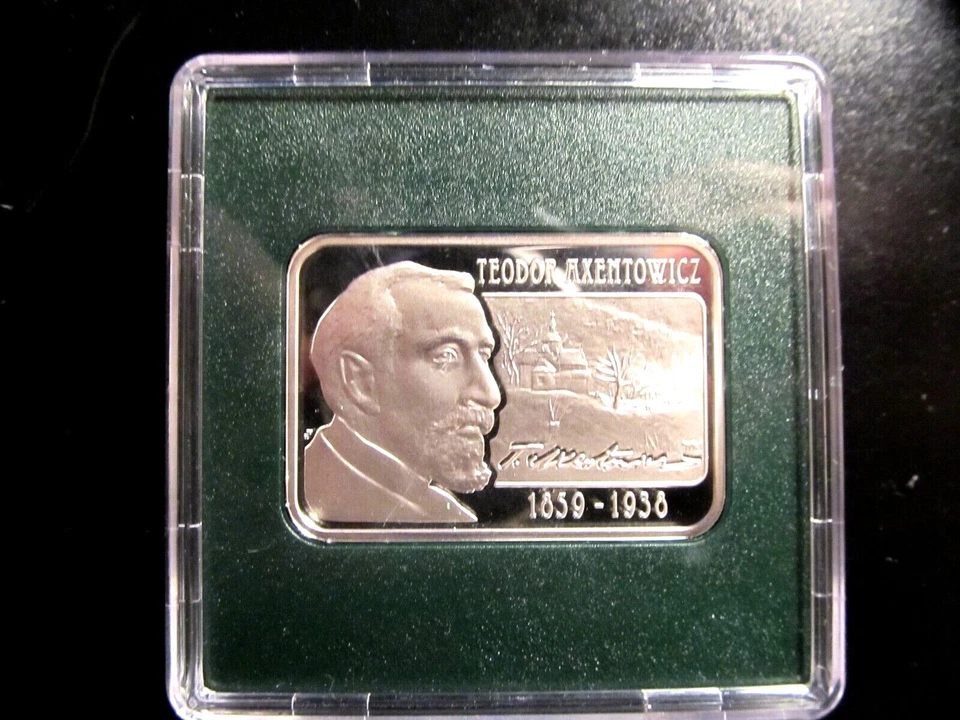 Moneda de plata Armenia 2010 100 dram Axentowicz Teodor Proof con Sertif. de autoridad Foto 2 de 4