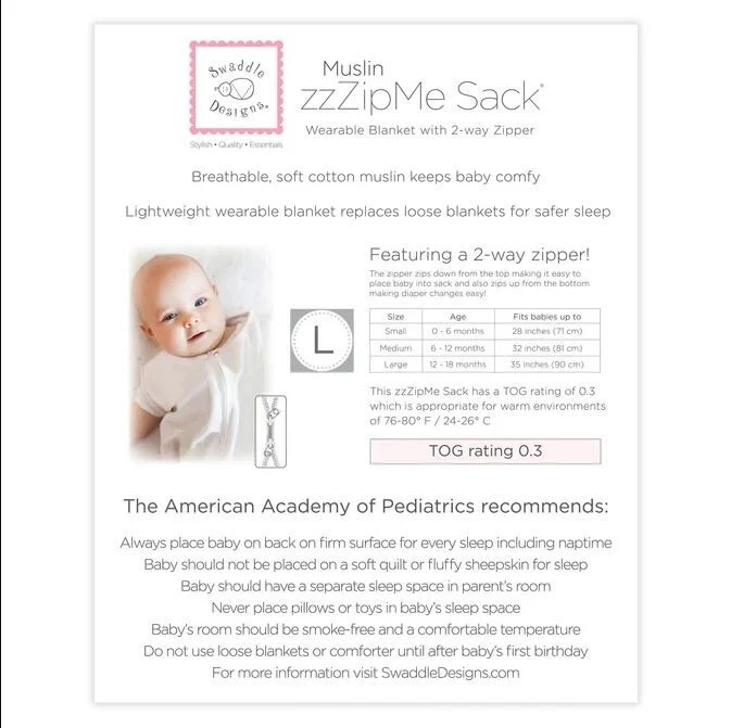 Novo com etiquetas saco zzZipMe musselina sem peso PEQUENO 0-6 mos - Mamãe e bebê girafa, amarelo - Imagem 3 de 4