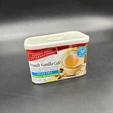 Vintage Advertising International French Vanilla Cafe Tin 2003 Decaf Sugar Free