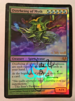 Overbeing Of Myth Pre-Release Foil Signed By Gabor Szikszai Magic