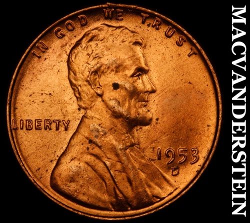 1953-D Lincoln Wheat Cent- Choice Gem Brilliant Uncirculated No Reserve #i7329
