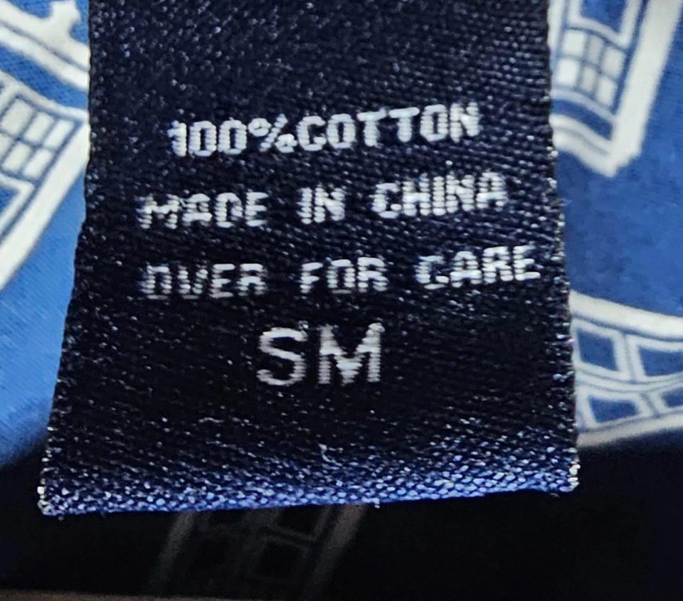 Doctor Who Men's Small TARDIS Button-Up Shirt – Allover Police Box Print - Image 3 of 4