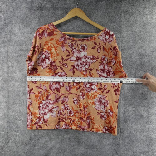 Rachel Zoe Shirt Damen große Blumen Knopfleiste Leinen leichtes Oberteil Bluse - Bild 7 von 8
