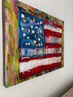 Original Abstract Acrylic Resin Painting, Textured Mixed Media Canvas, 20x16x2