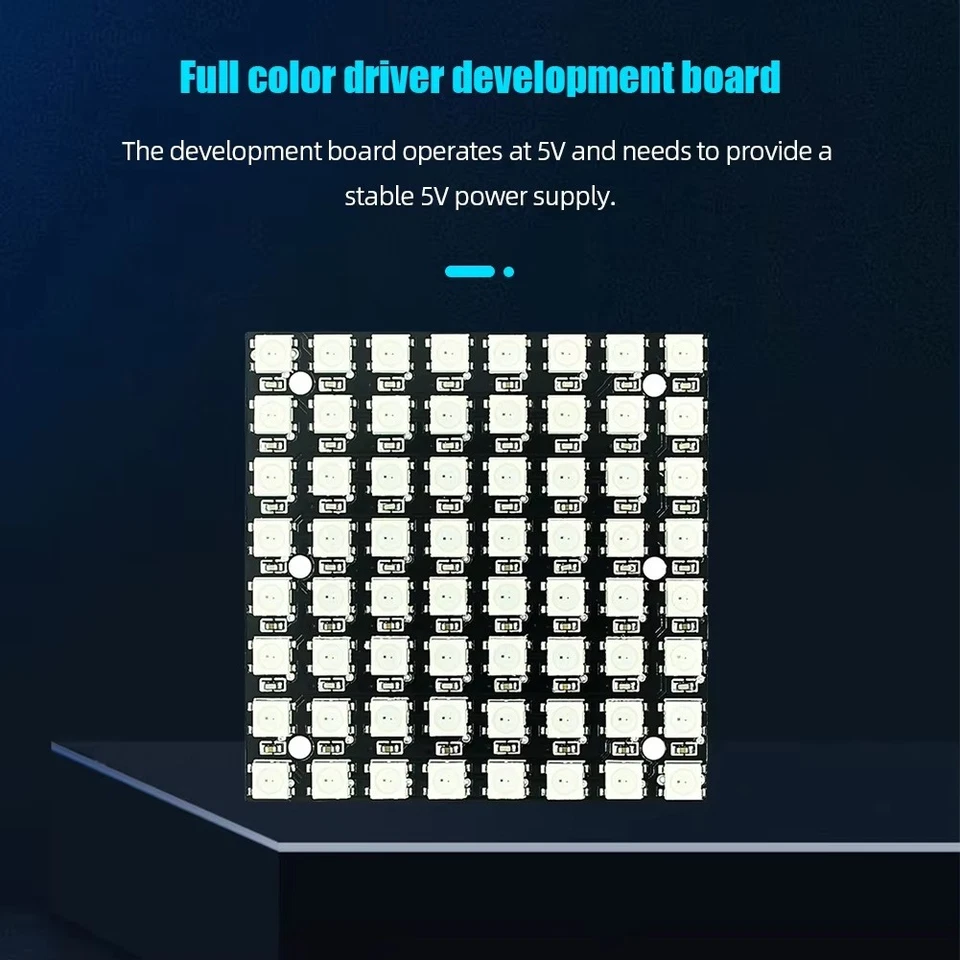 WS2812 LED 5050 RGB 8x8 LED Matrix WS2812B 8x8 64 Bits Full Color 5050 RGB 2507 - Photo 4/4