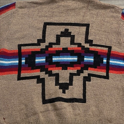 Pendleton Sweater Adult L High Grade Western Wear Virgin Wool Aztec USA Made Vtg - Picture 16 of 17