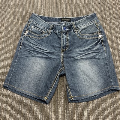 Royalty Jean Shorts Womens 10 Distressed *33x7 Flap Pocket Mid-Rise Casual Denim