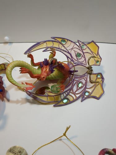 Ashton Drake Galleries 6 Dragons of the Crystal Cave Ornaments Set Mythical - Picture 3 of 12