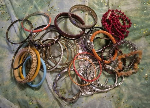 40 Pc. Lot Vtg. To Now Costume Jewelry Bracelets