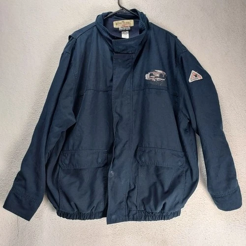 Bulwark FR Nomex IIIA Bomber Jacket Mens XL Navy Lined Arc Rated 12.8 Cal - product listing photo